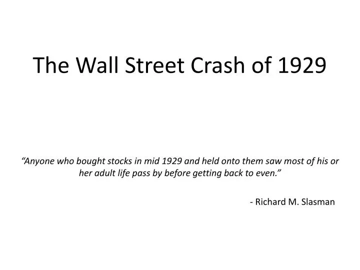 the wall street crash of 1929