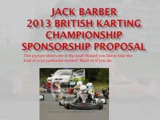 Jack Barber 2013 British Karting Championship sponsorship proposal