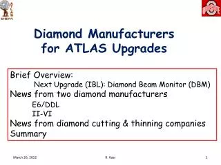 Diamond Manufacturers for ATLAS Upgrades