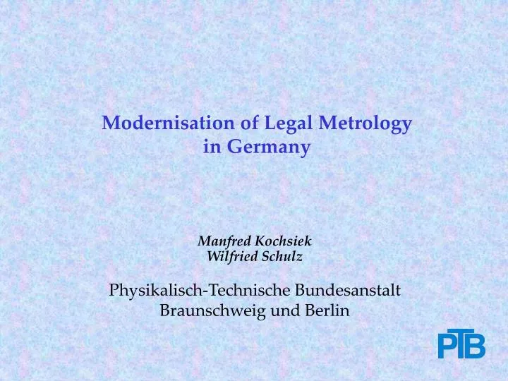 modernisation of legal metrology in germany