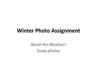 Winter Photo Assignment