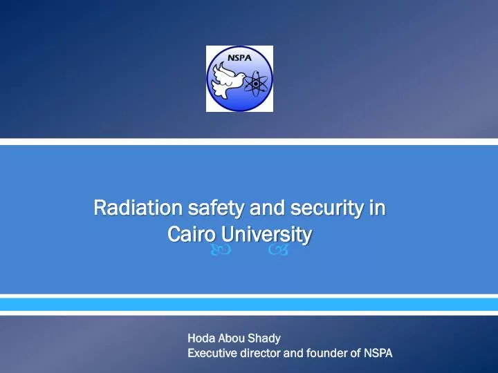 radiation safety and security an experience in cairo university
