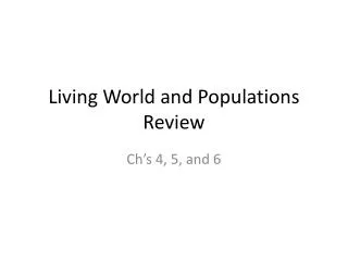 Living World and Populations Review