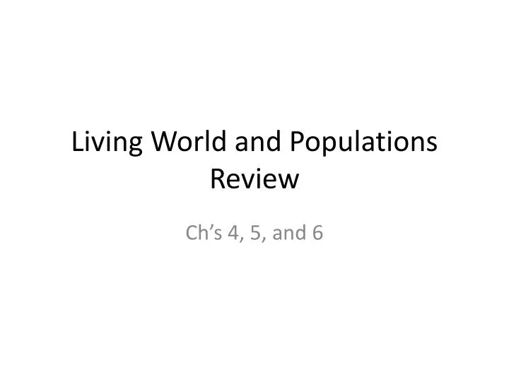 living world and populations review