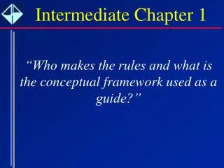 who makes the rules and what is the conceptual framework used as a guide