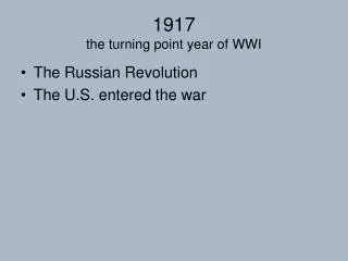 1917 the turning point year of WWI