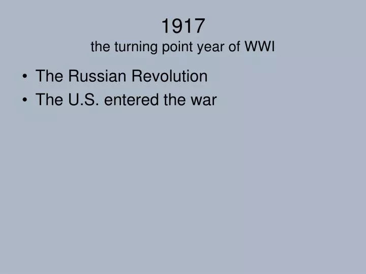 1917 the turning point year of wwi