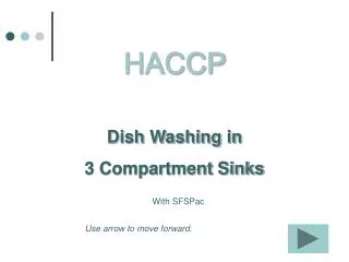 HACCP Dish Washing in 3 Compartment Sinks