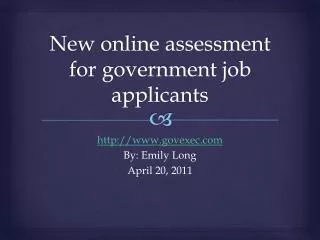 New online assessment for government job applicants