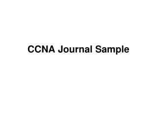CCNA Journal Sample