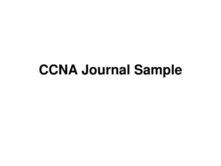 ccna journal sample