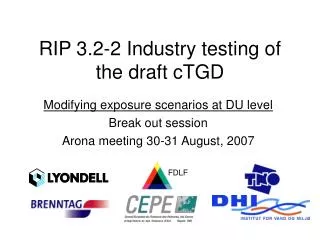 rip 3 2 2 industry testing of the draft ctgd