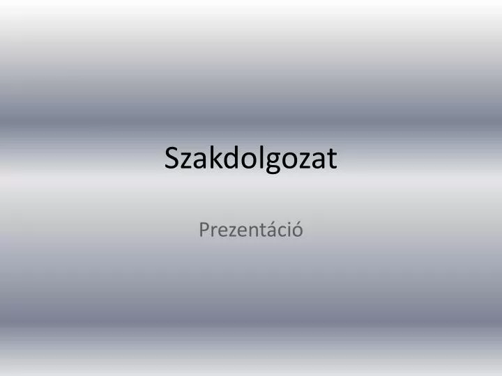 szakdolgozat