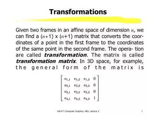 Transformations