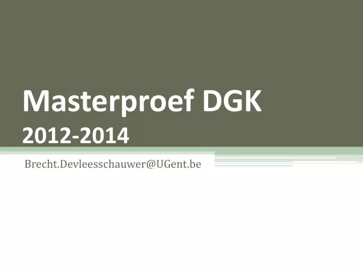 masterproef dgk 2012 2014