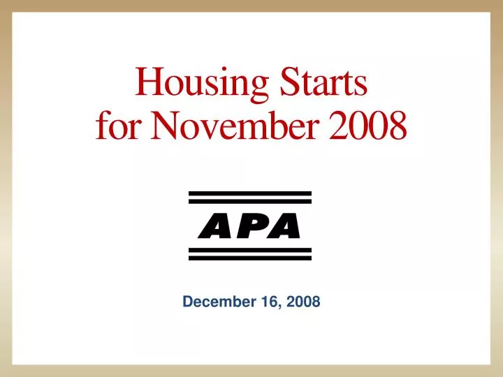 housing starts for november 2008