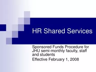 HR Shared Services