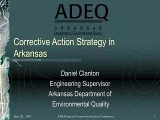 Corrective Action Strategy in Arkansas