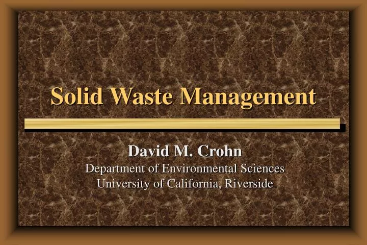 solid waste management