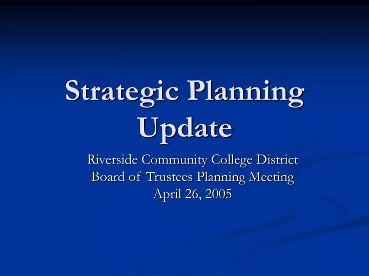 strategic planning update