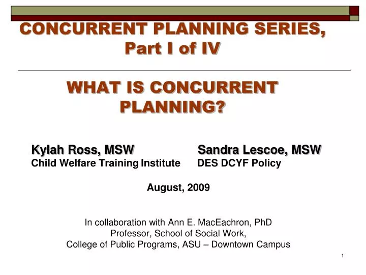 concurrent planning series part i of iv what is concurrent planning