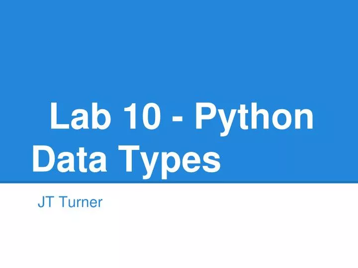 lab 10 python data types