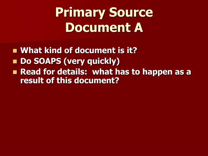 primary source document a