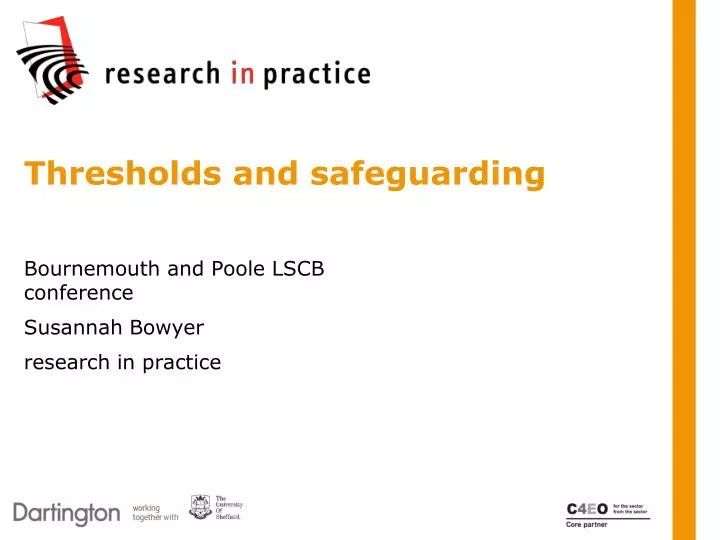 thresholds and safeguarding