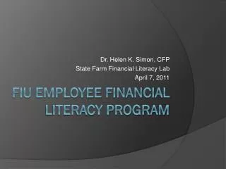 FIU Employee Financial Literacy Program