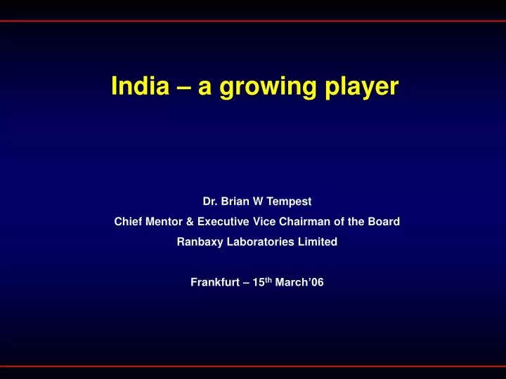 india a growing player