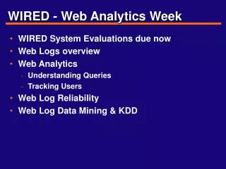 WIRED - Web Analytics Week