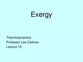 Exergy