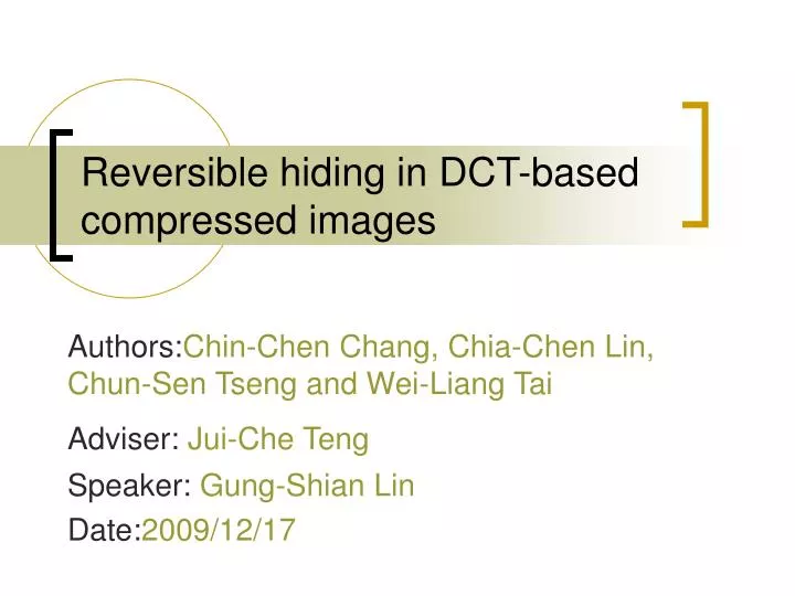 reversible hiding in dct based compressed images