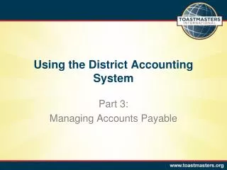 Using the District Accounting System
