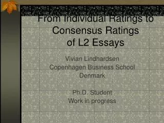 From Individual Ratings to Consensus Ratings of L2 Essays