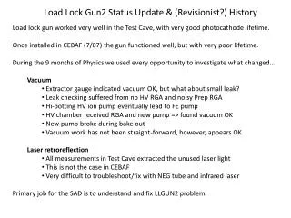 Load Lock Gun2 Status Update &amp; (Revisionist?) History