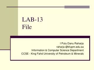 LAB-13 File