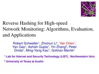 Reverse Hashing for High-speed Network Monitoring: Algorithms, Evaluation, and Applications