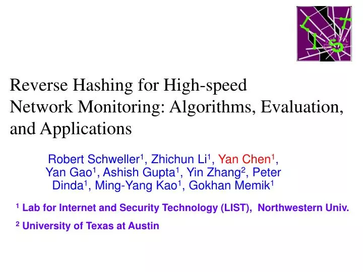 reverse hashing for high speed network monitoring algorithms evaluation and applications