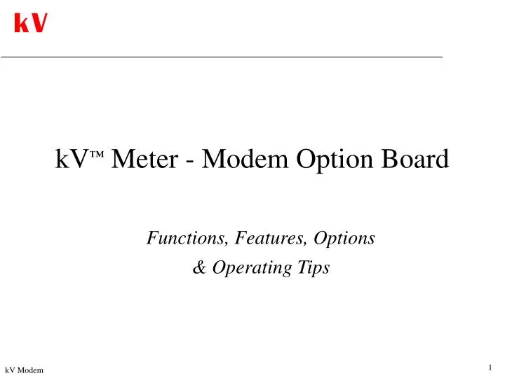 kv meter modem option board