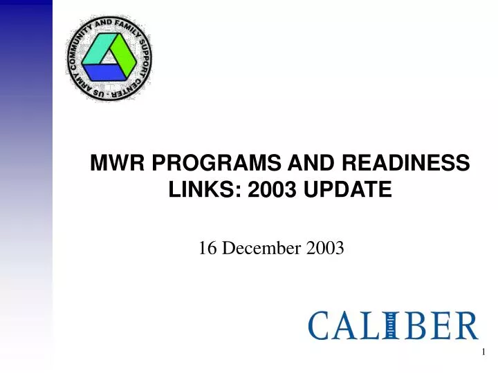 mwr programs and readiness links 2003 update