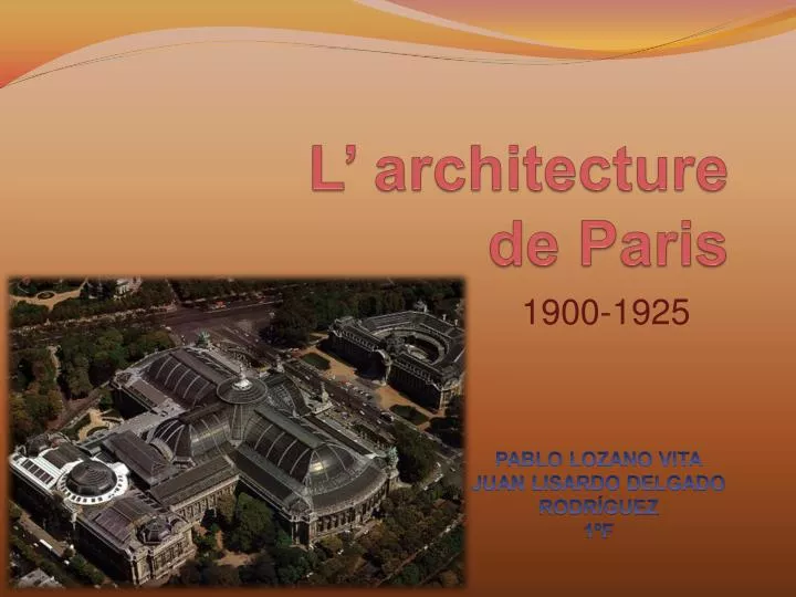 l architecture de paris