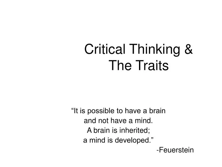 critical thinking the traits