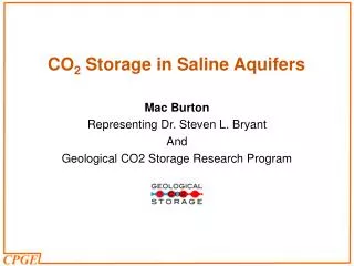 CO 2 Storage in Saline Aquifers