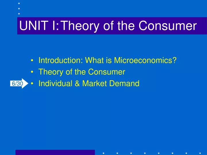 unit i theory of the consumer