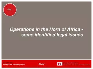 Operations in the Horn of Africa - some identified legal issues