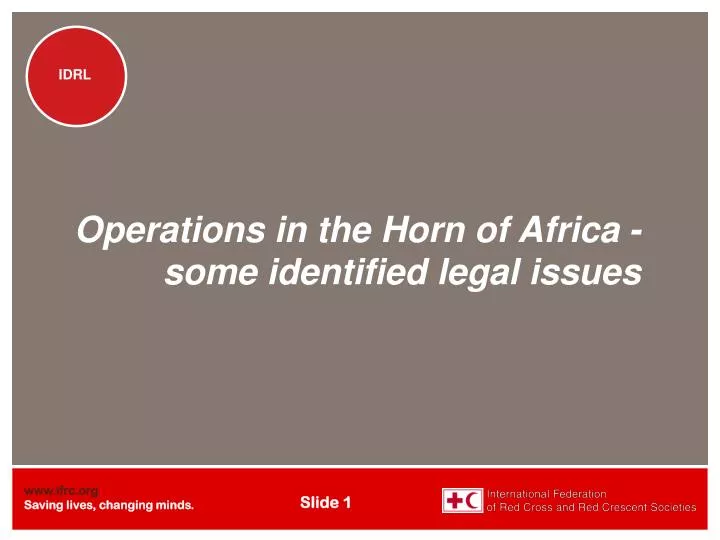 operations in the horn of africa some identified legal issues