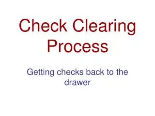 Check Clearing Process