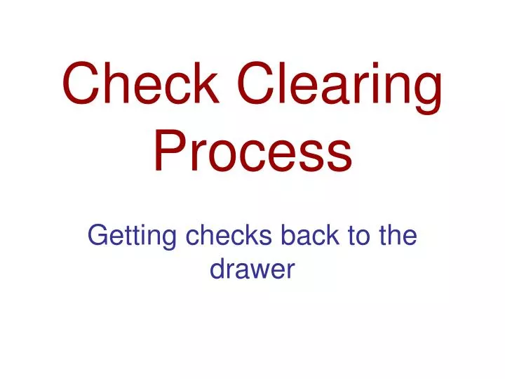 check clearing process