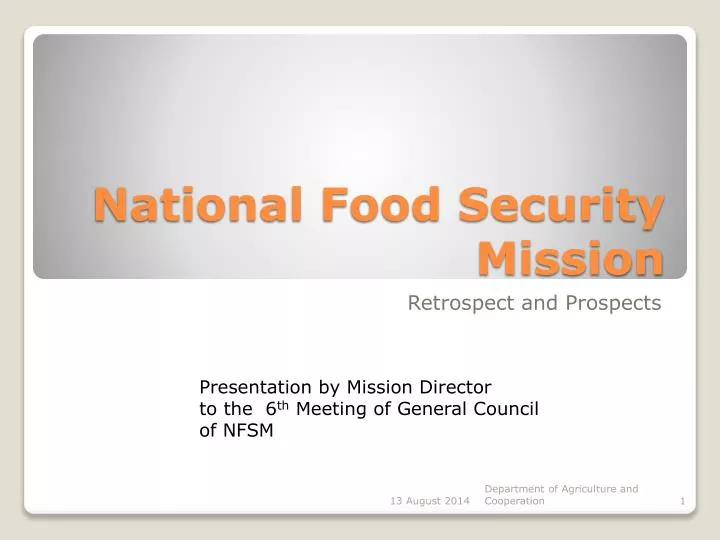 national food security mission